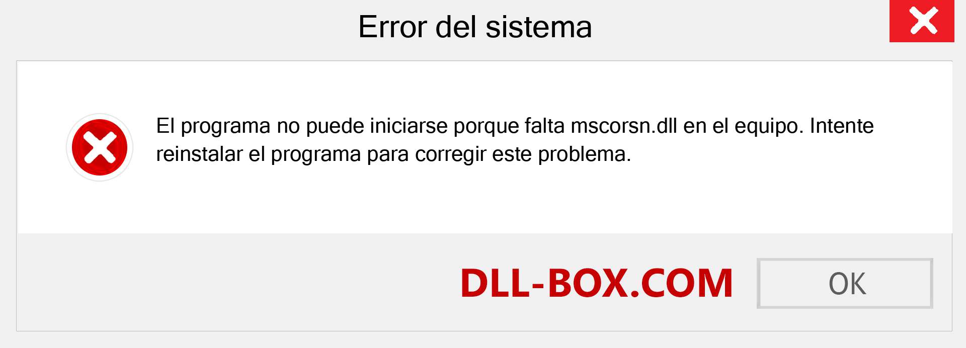 ¿Falta el archivo mscorsn.dll ?. Descargar para Windows 7, 8, 10 - Corregir mscorsn dll Missing Error en Windows, fotos, imágenes